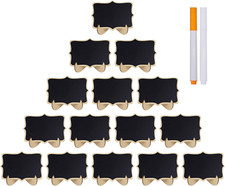 15 Pcs Small Chalkboards, Mini Wave-Shaped Wedding Signs, Event Decorations, Tab