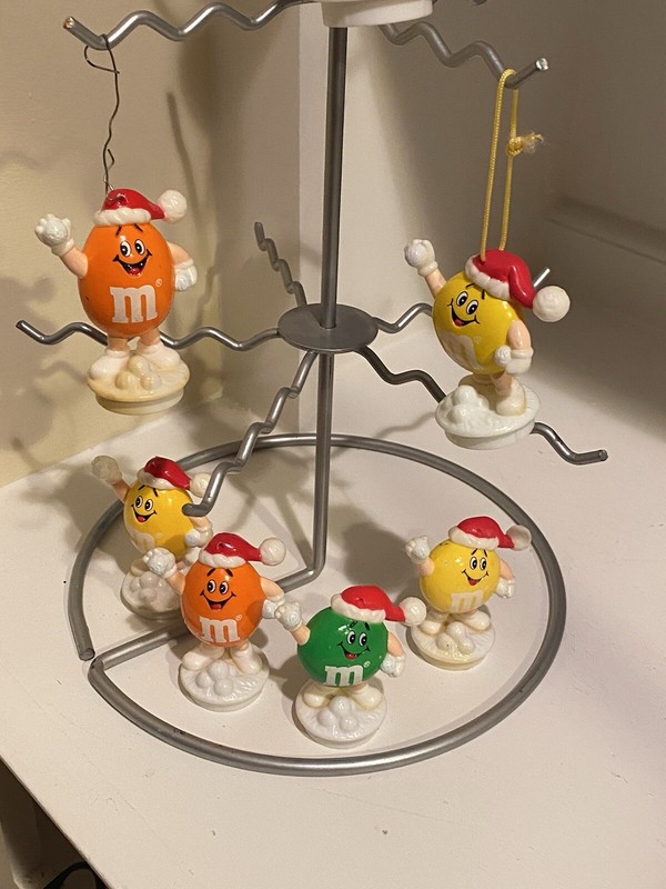 Vintage MARS Lot of 7 M&M's Holiday Christmas Ornaments RARE 1990