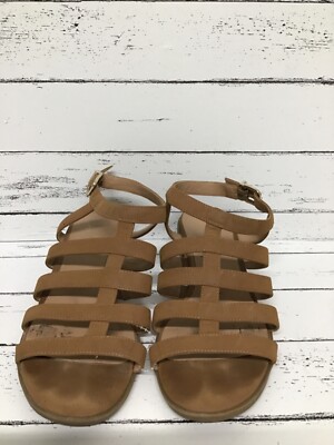 Franco Sarto Women's Tan Strappy Sandals Sz Block Heel Shoes