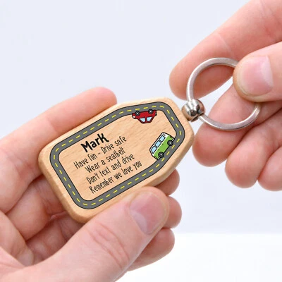 BEECREATIVEDESIGN Driving Test Pass Passed Gift Congratulations New Driver Keyring With Grey Bag