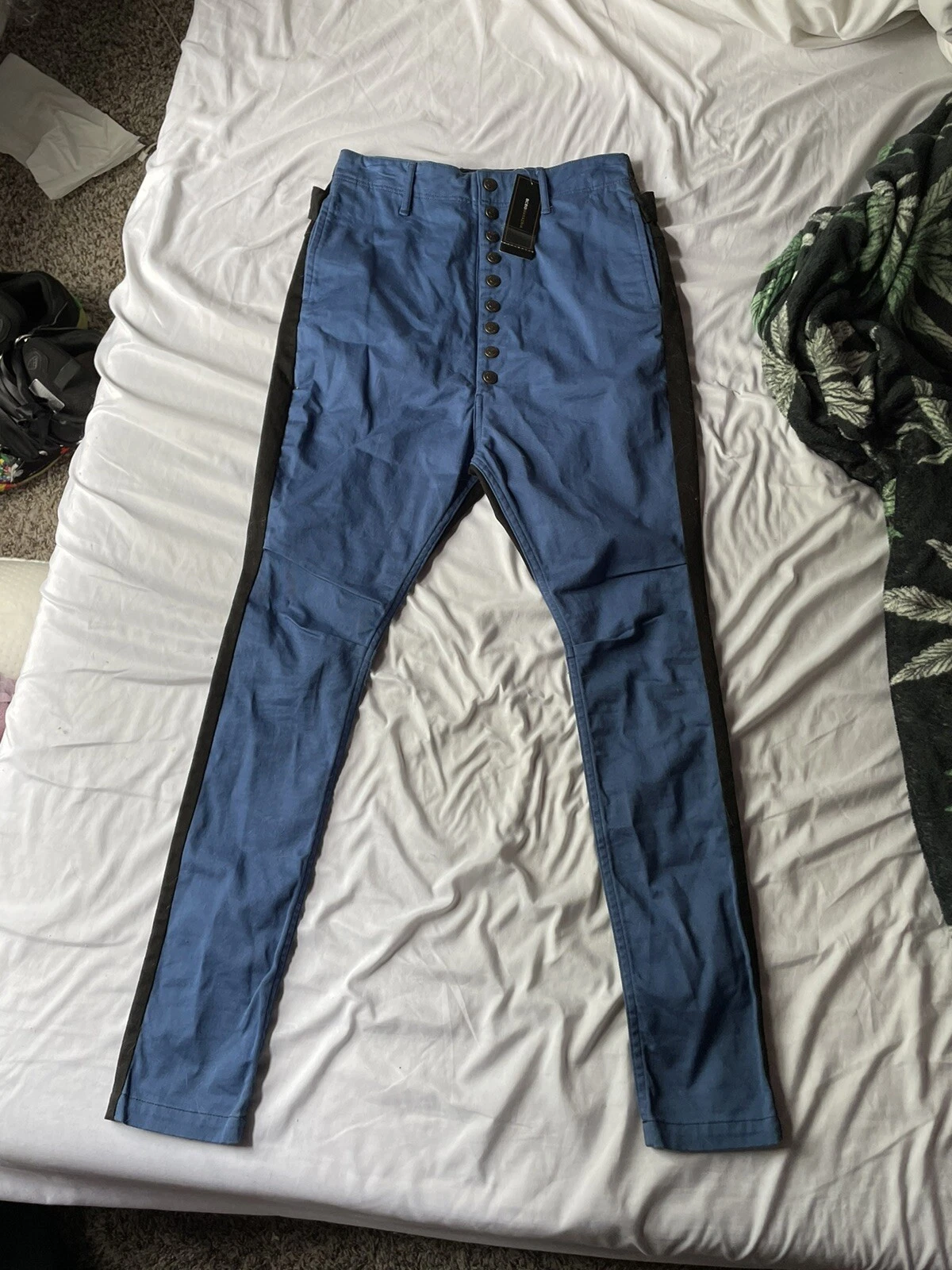 RARE pantalon deux tons Kapital petit skinny vintage Rick Owens Y2K lame suprême