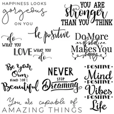 Ctosree 9 Pcs Vinyl Wall Stickers Inspirational Saying Wall Decals Motivation...