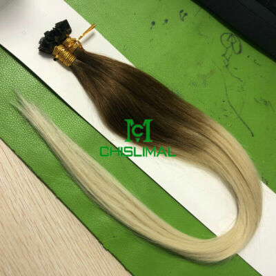 14''-30'' Pre Bonded Flat Tip Keratin Remy Human Hair Extensions 1G thick hair