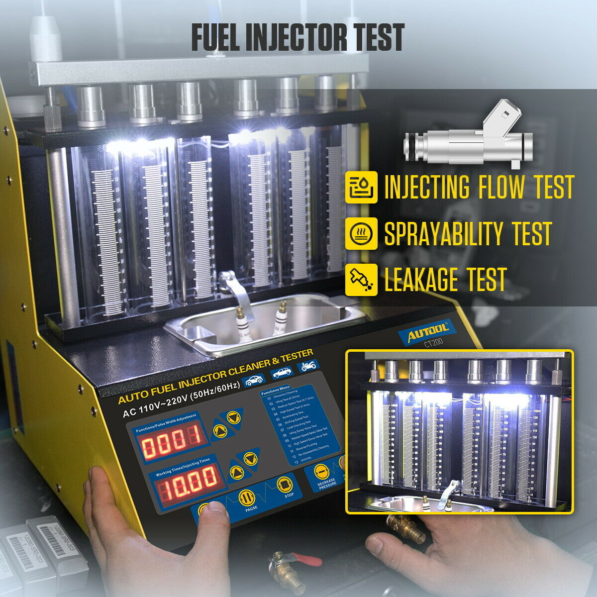 Machine Nettoyage Injecteurs Ultrasons AUTOOL CT160/CT450 - Testeur GID - Neuf 3 Ans Garantie