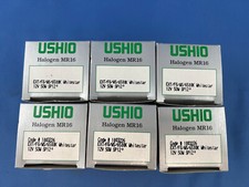 Lot of 6 USHIO Ultraline 10,000 Hour EXT/FG/WS/6500K  12V 50W MR16  Light Bulb