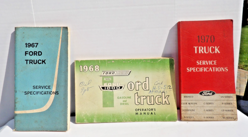 3 vintage FORD truck SERVICE SPECIFICATION + MANUAL books 1967 1968 1970 $9.95