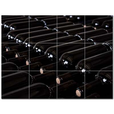 Wine Ceramic Tile Wall Mural PT501201. 32'' W x 24'' H (12) 8x8 tiles