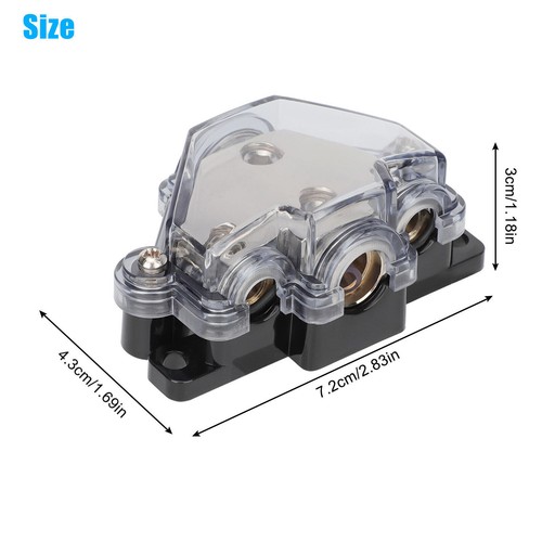 2pcs Flame Resistant Car Audio Distribution Block 1 In 3 Outlets for Amplifiers - Picture 8 of 8