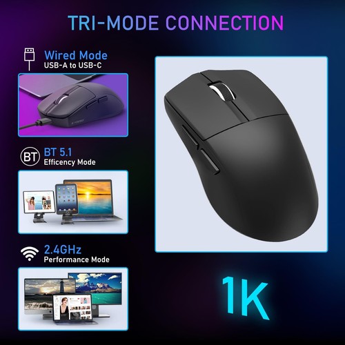 Lightweight Gaming Mouse Wireless Esports Mouse 49G 1K Polling 26K DPI PAW339... - Picture 2 of 9