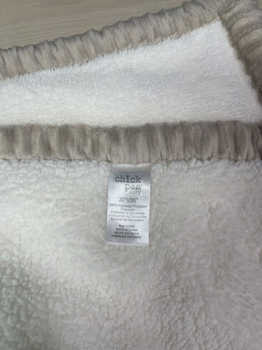 Chick Pea Cream Ivory Baby Blanket Set Brown Ribbed Plush Teddy Bear 30 x 36 - Picture 7 of 7
