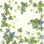 IVY'S DREAM white Ivy garland leaf floral paper lunch napkins 3 ply 33 cm square