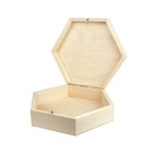 Premium Quality Hexagon Wooden Chest Box 22 cm Jewellery