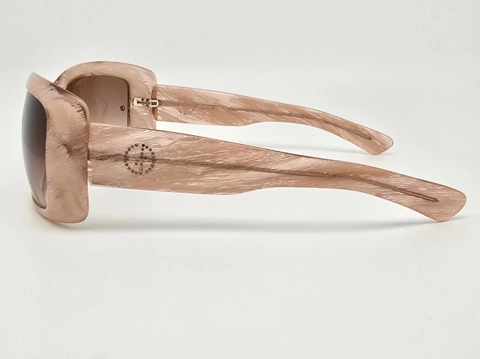 Очки солнцезащитные Giorgio Armani GA 53 V99S2 бежевая оправа со стразами коричневые градиентные линзы - Изображение 4 из 4