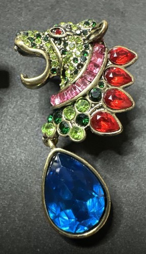 Heidi Daus Land and Sea Dragon Earrings with Multicolor Swarovski Crystals - Picture 3 of 5