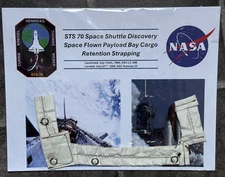 Space Flown NASA piece Space shuttle Discovery Cargo Bay Strap Certificate