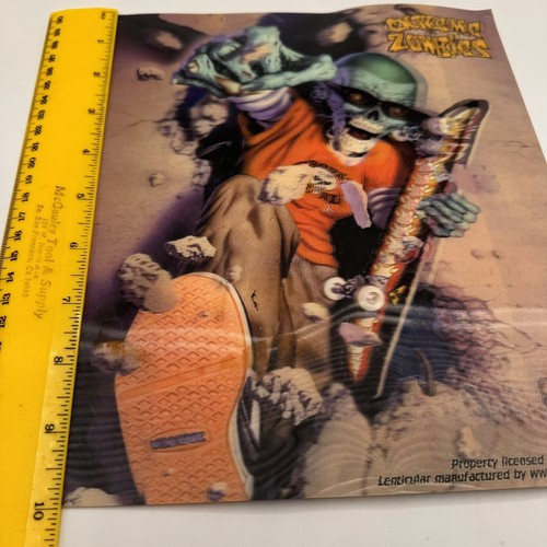 Extreme Zombies Vintage 2001 Meiklejohn Graphics 3-D Skateboard Poster 10x8.5” - Picture 10 of 11