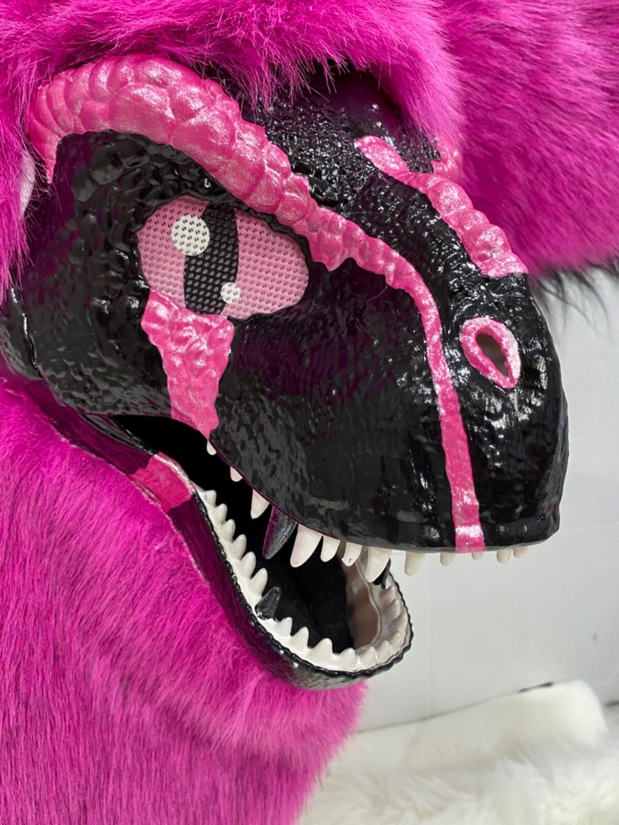 Dino Furry Mask w/Matching Nub Tail Onyx. SUMMER SALE!!! | eBay