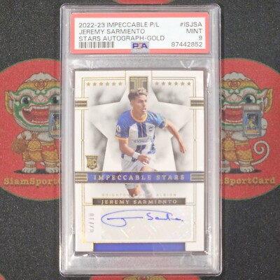 Jeremy​ Sarmiento​ RC 2022 Panini​ Impeccable​ Stars Auto Gold /10 