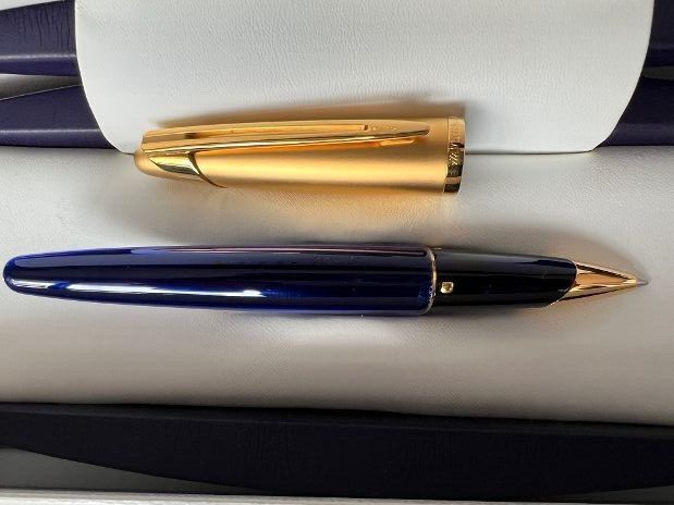 Waterman Edson Rollerball Pen translucent Sapphire Blue. New | eBay