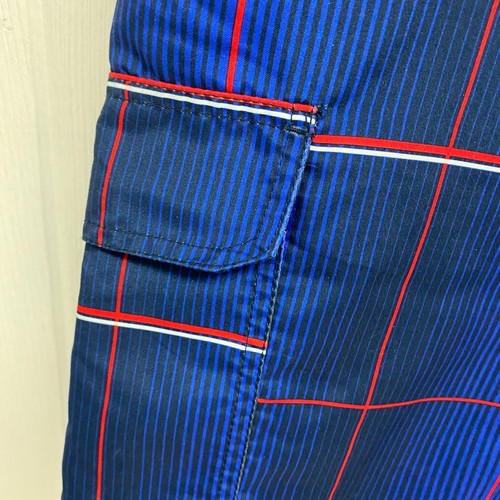 Op. Men's Blue and Red Striped Pull String Elastic Waist Swim Shorts Size XL - Picture 9 of 11