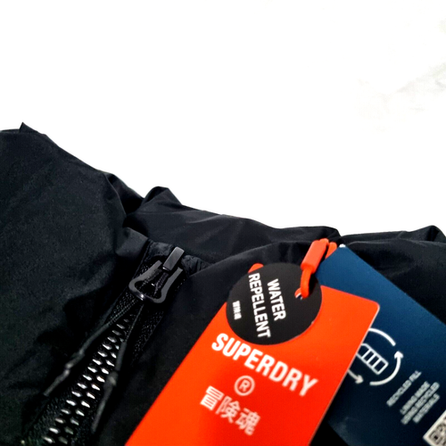 SuperDry Sports Puffer Gilet Jacket Black Full Zip NWT $169.95 Men Size S - Picture 20 of 24