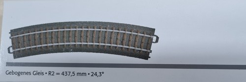 Märklin 24224 Track Curved .R437.5 MM,24.3 Degree for 24611 and 24612