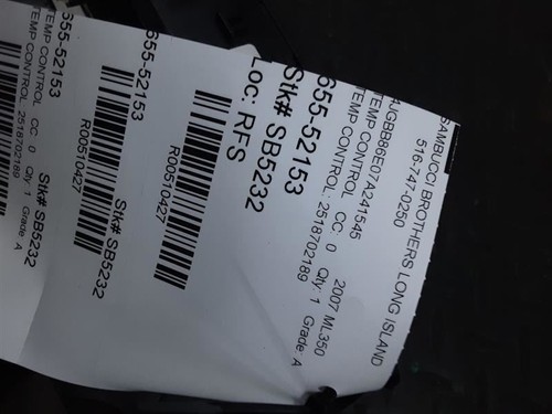 2007-2008 MERCEDES BENZ ML350 TEMPERATURE CONTROL: 2518702189 - Picture 4 of 12