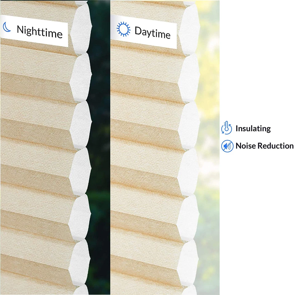 Beige Privacy & Light Filtering Cordless Cellular Shades Window Blinds - 60" W X - Image 2 of 4