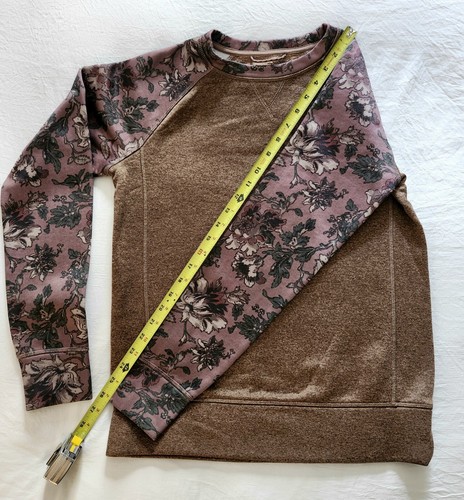Women's Brown/Purple Floral Burton Oak Crew Sweatshirt, Size XS - Picture 7 of 10