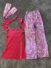 Costume Gallery Dance Hot Pink Velour Psychedelic Size LC Large Child Jazz
