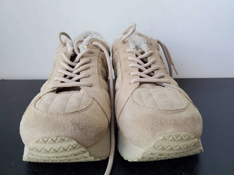 Zapatos de tacón volátiles plataforma de malla de gamuza tostada para mujer talla 10 Foto 3 de 4