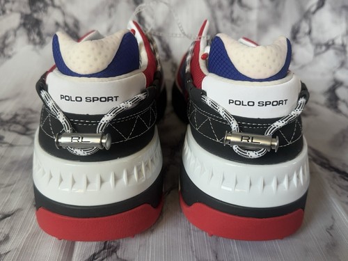 Sneakers Polo Sport Ralph Lauren Men Shoes PS200 Blue Red White US Size 14 - Picture 9 of 23