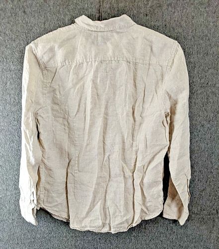 New J Crew Womens Top Petite 10 Irish Linen Baird McNutt Flax Office Business - Picture 2 of 7