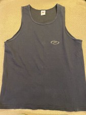 Mens Vintage SPEEDO Stringer Muscle Tank Top Blue Large L