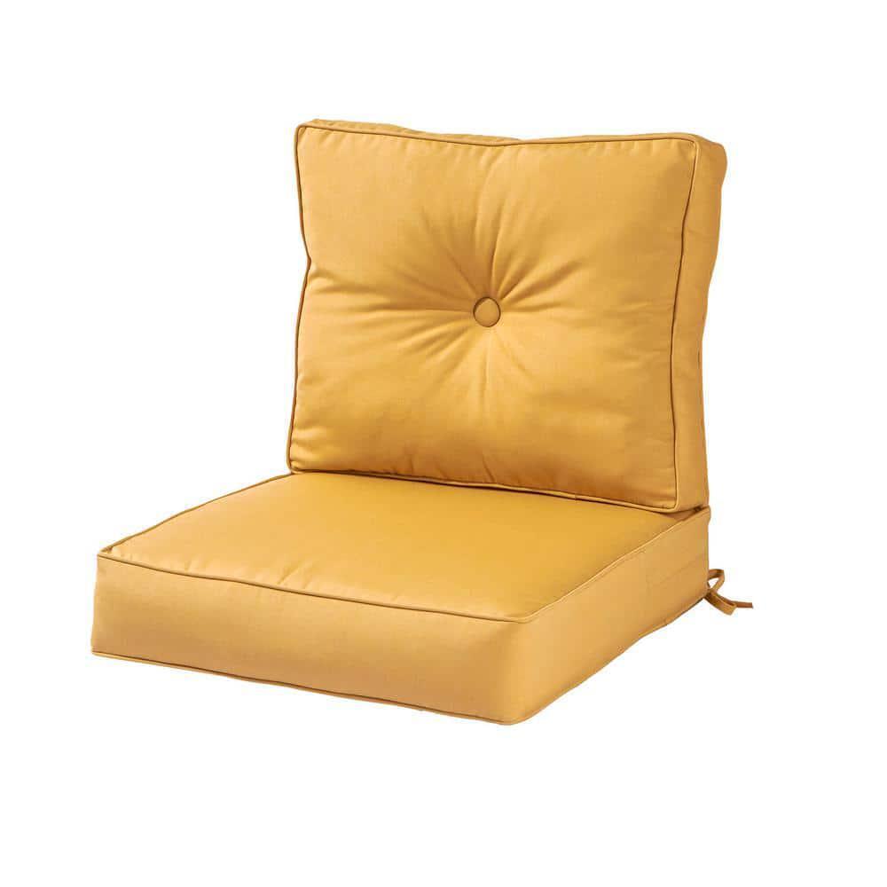 Greendale Home Fashions Sunbrella 2-Piece Wheat Deep Seat Patio Chair Cushion Greendale Home Fashions Sunbrella 2-Piece Wheat Deep Seat Patio Chair Cushion