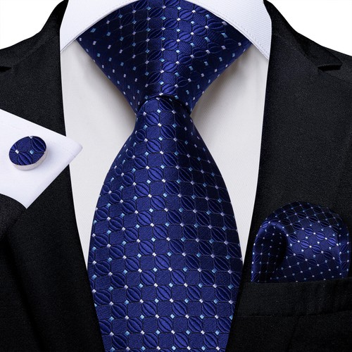 Paisley Floral Striped Mens Tie Silk Classic Necktie Hankie Cufflinks Set Gift - Picture 161 of 175