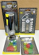 Golf Ball Tees 3 in 1 TEE CADDY 12 Magnetic Marker Metal Divot Carabiner Lot NEW