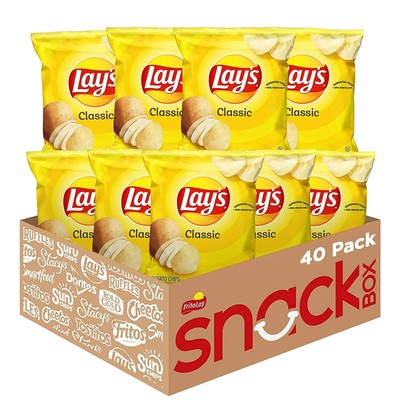 Lay's Potato Chips Classic Flavor Snack Chips 1 Oz Bags 40 Count Multipack