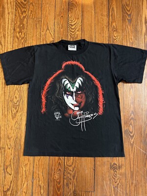 Vintage KISS Gene Simmons Big Face 90s Rock Band Tee Shirt