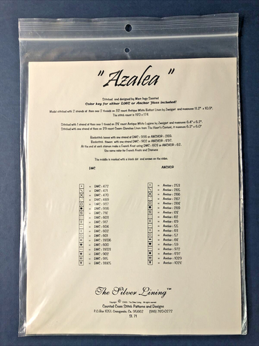 Azalea The Silver Lining Cross Stitch Pattern Marc Saastad SL71 - Picture 3 of 3