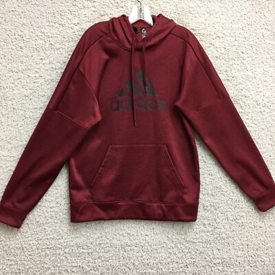 Adidas Hoodie Medium Adult Red Climawarm Pullover Sweatshirt