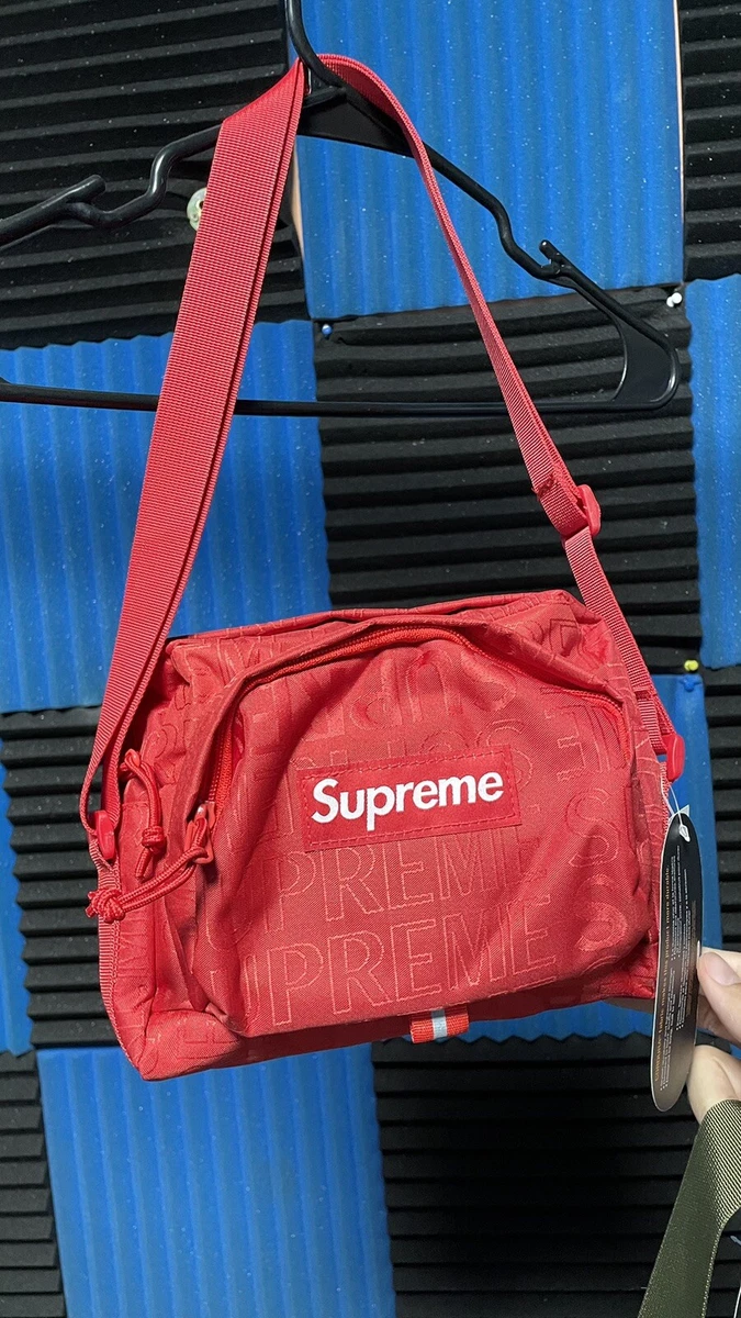 Supreme Logo Strap Shoulder Bag in Red