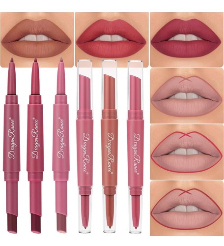 6Pcs Matte Velvet Lipstick + Lip Liner and Lipstick Set - Long Lasting Vegan ... - 第 8/8 張圖片