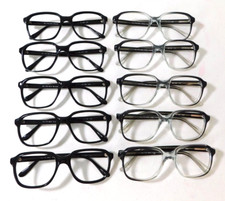 Vintage 10 Pc. Lot ELITE OPTICAL Max GreyFd Black 52/20 Eyeglass Frame NOS O2