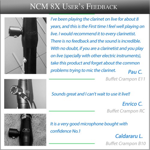 Clarinete Micrófono Nalbantov NCM 8X SC + NK5 para Buffet Crampon Premium - Imagen 6 de 12