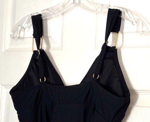 Costume da bagno donna SPANX nero dea greca scollo a V con cintura taglia 8 - Foto 6 di 12