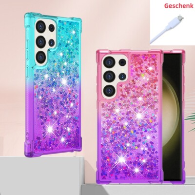 Glitzer Handy Hülle für Samsung S25 Ultra S24+ S23 FE S20 Plus Handy Case Cover