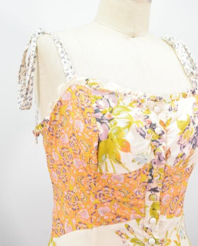 Abito Free People Midi 2 Morbido Floreale Bottonato Schiena Midi Rayon - Foto 2 di 8