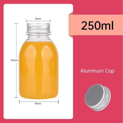 20pcs 250ml Reusable Plastic Juice Bottles 38mm Caliber Clear Beverage Container - Picture 12 of 16