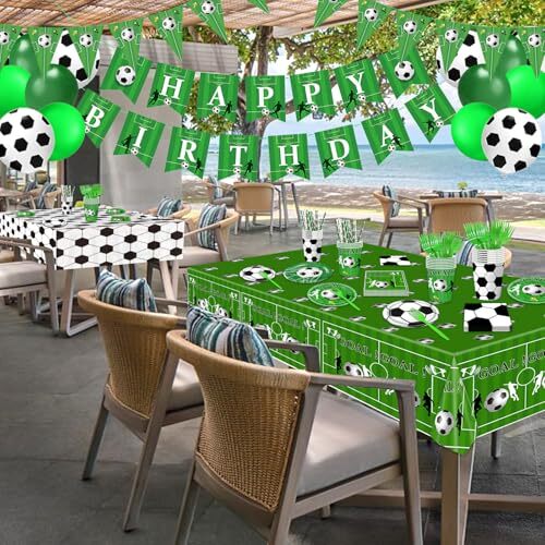 172 Pcs Soccer Party Plates Tableware Set Serves 24 Soccer Party Decorations - Picture 5 of 7